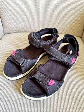 Hotter Walk II Stability+ Sandals Black Magenta US 8